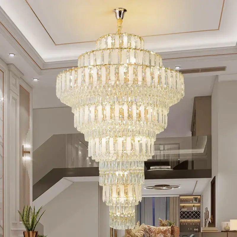 Gold Crystal Chandelier Hollow European Design