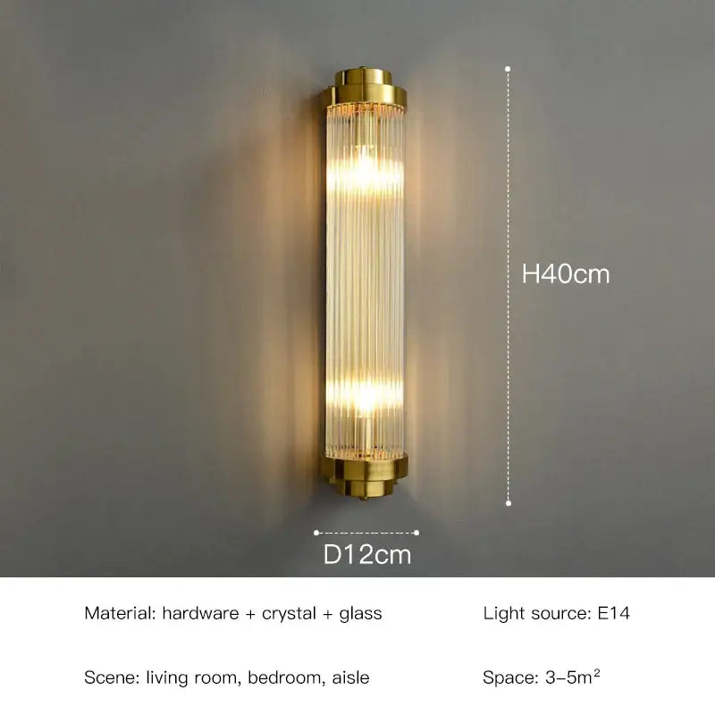 Gold Crystal 60cm Wall Sconce
