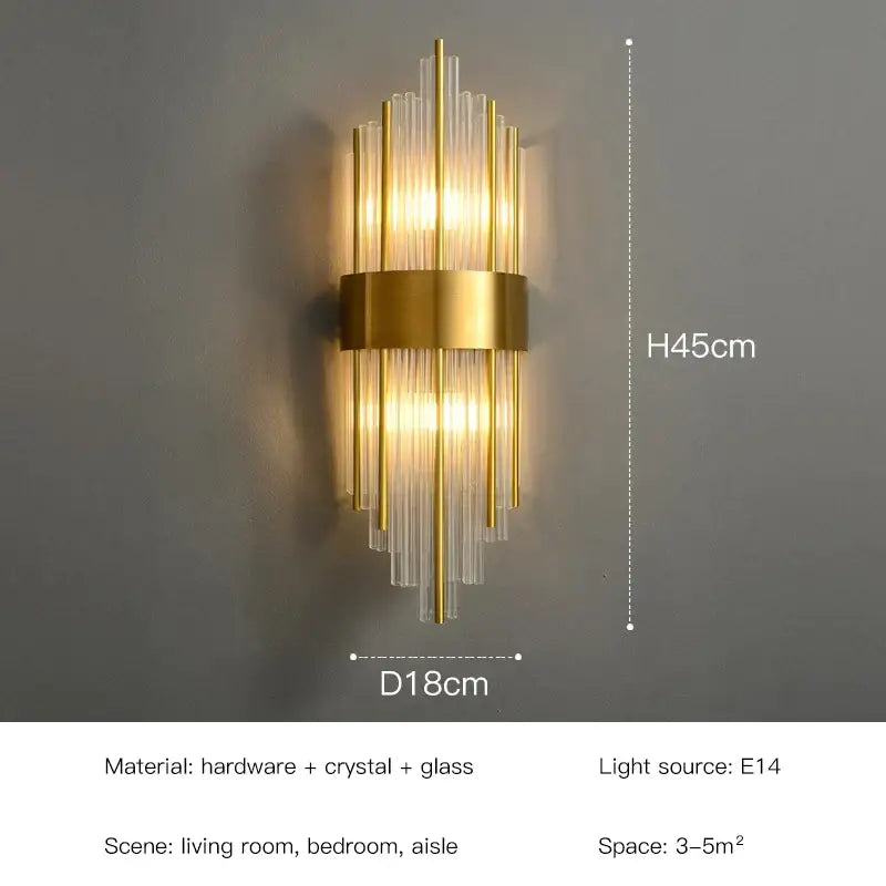 Gold Crystal 60cm Wall Sconce