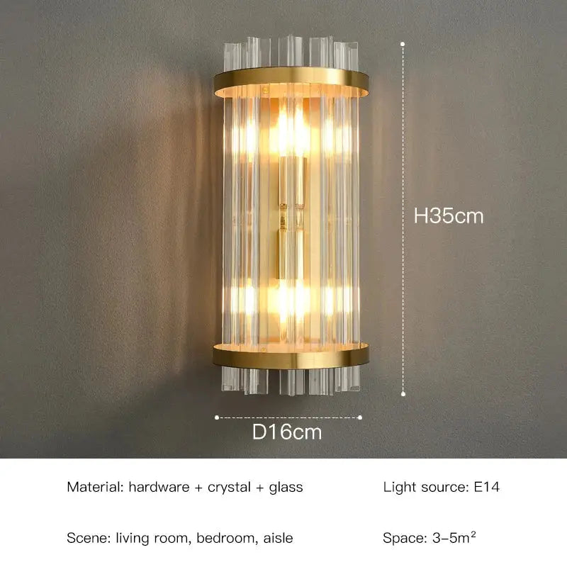 Gold Crystal 60cm Wall Sconce