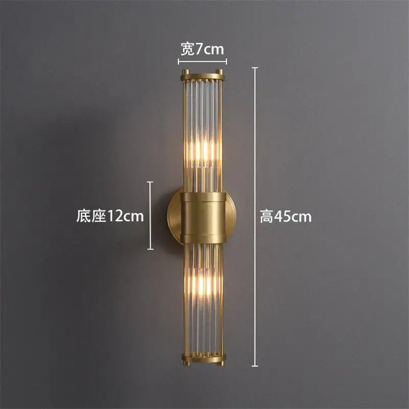 Gold Glass Rod Wall Light