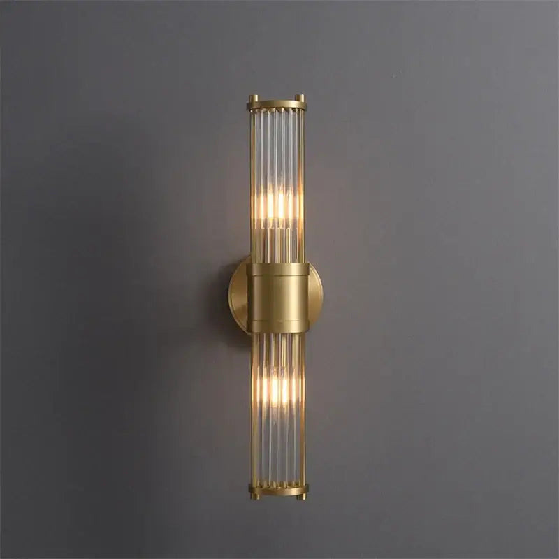 Gold Glass Rod Wall Light