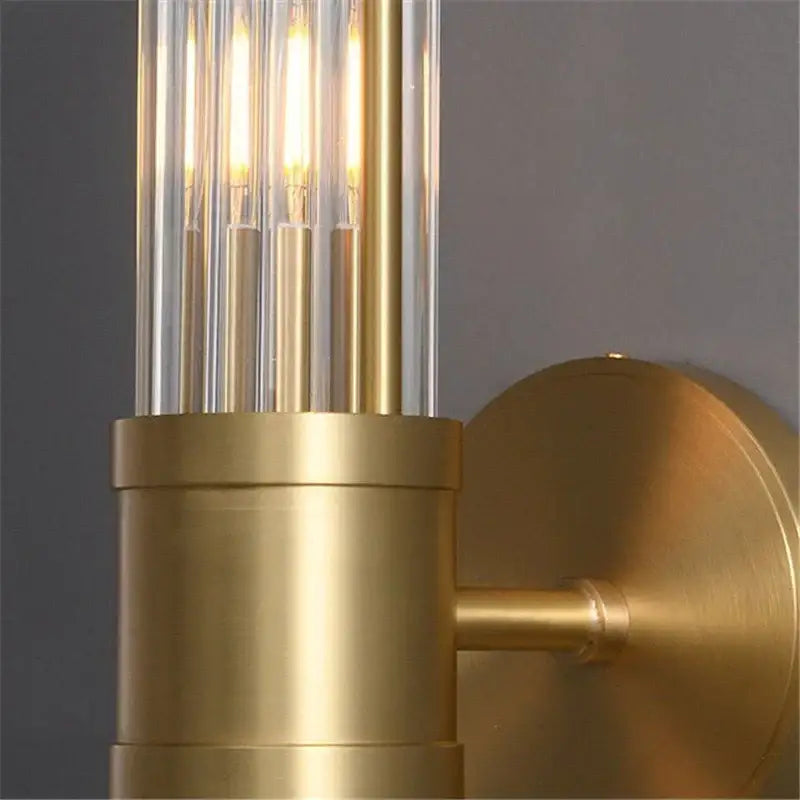 Gold Glass Rod Wall Light