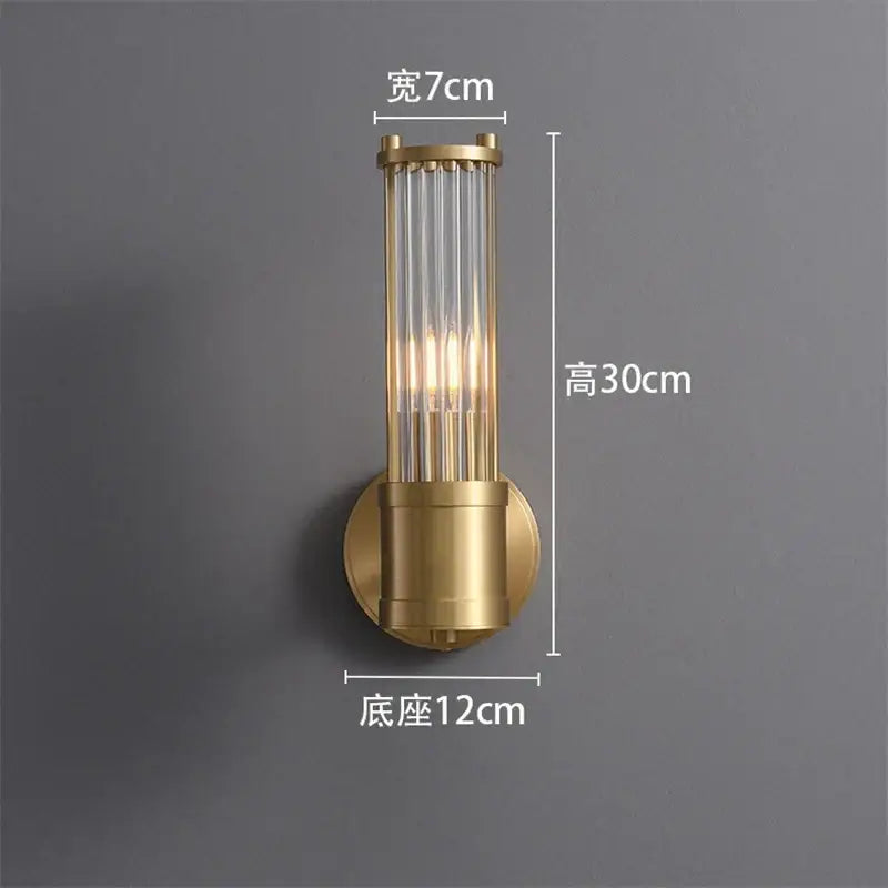Gold Glass Rod Wall Light