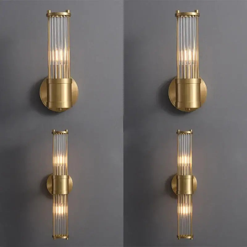 Gold Glass Rod Wall Light