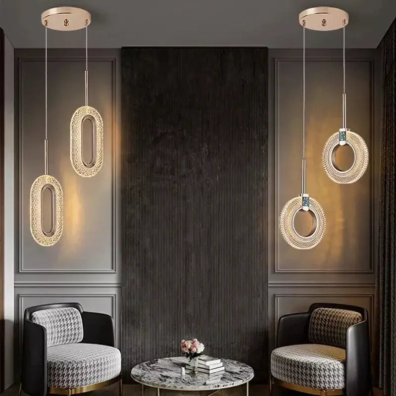Gold Oval Pendant Chandelier