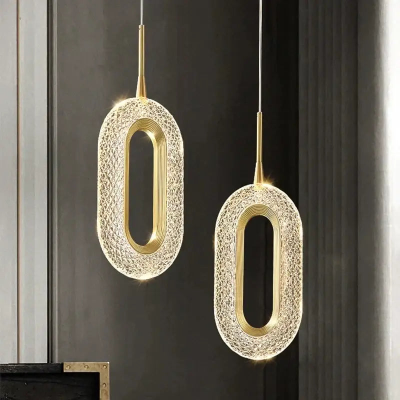Gold Oval Pendant Chandelier