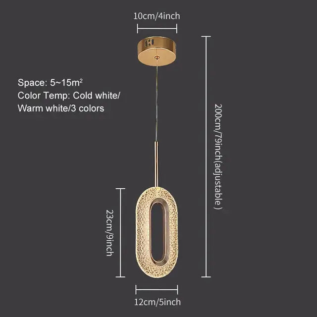 Gold Oval Pendant Chandelier