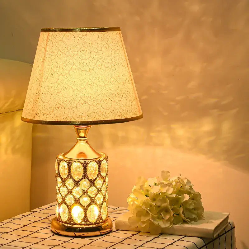 Gold Crystal Nightstand Lamp
