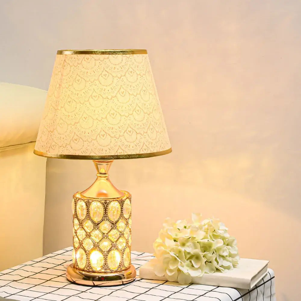 Gold Crystal Nightstand Lamp