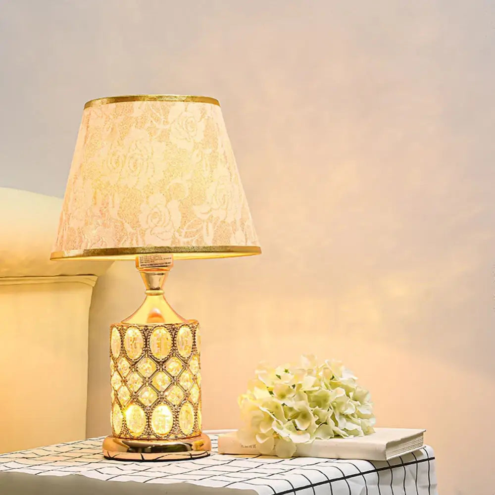 Gold Crystal Nightstand Lamp