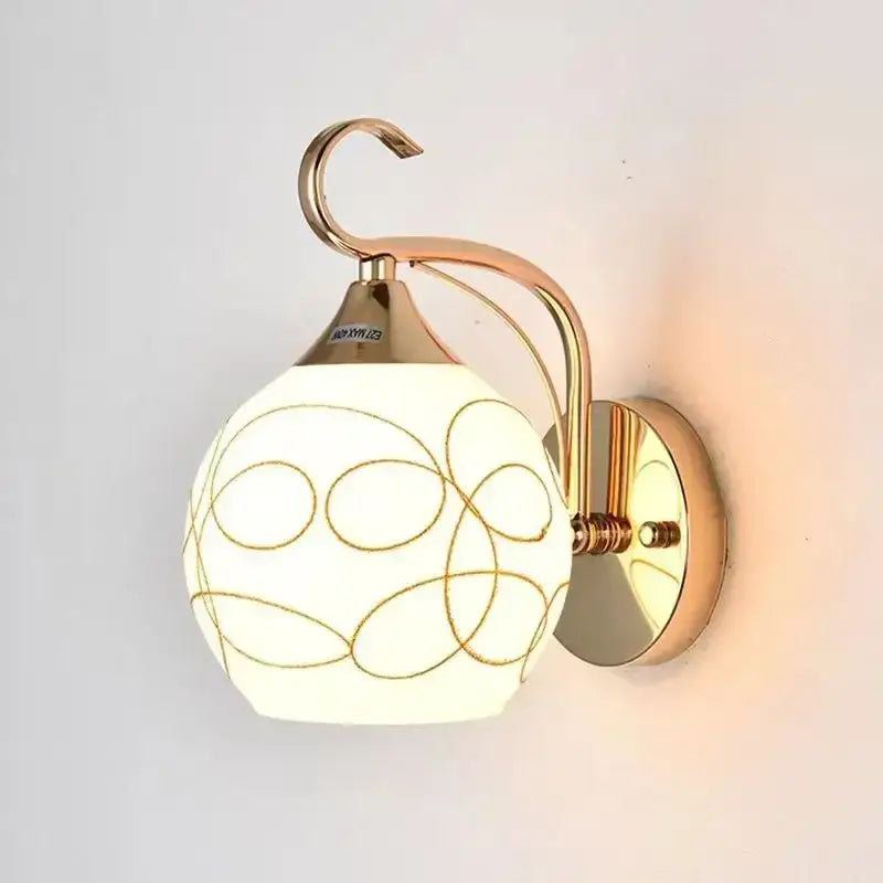 Gold Crystal Globe Sconce Clip-On Design