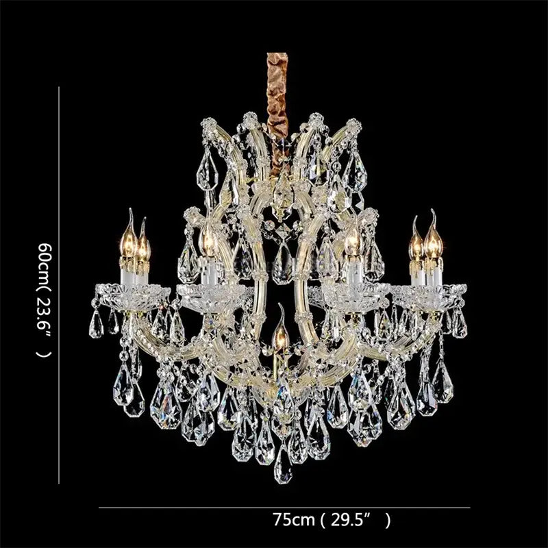 Gold Crystal Candle Chandelier for Villa Hall