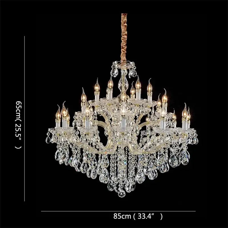 Gold Crystal Candle Chandelier for Villa Hall