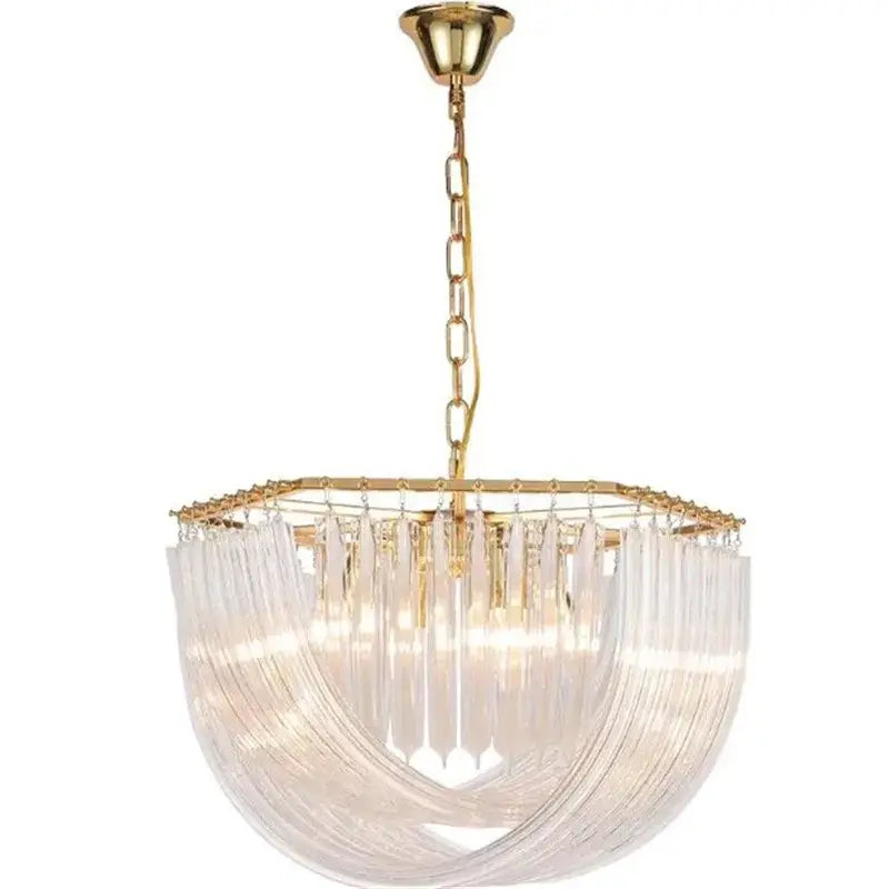 Gold Glass Tube Chandelier
