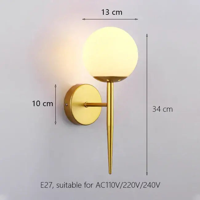 Gold Iron Frosted Sconce