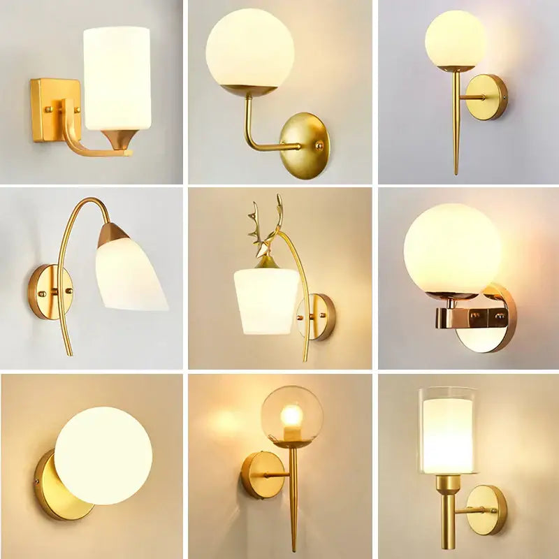 Gold Iron Frosted Sconce