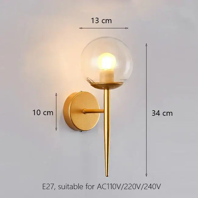 Gold Iron Frosted Sconce
