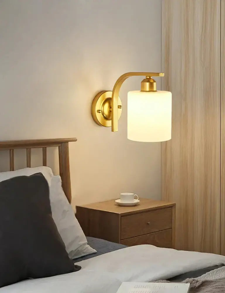 Gold Iron Frosted Sconce