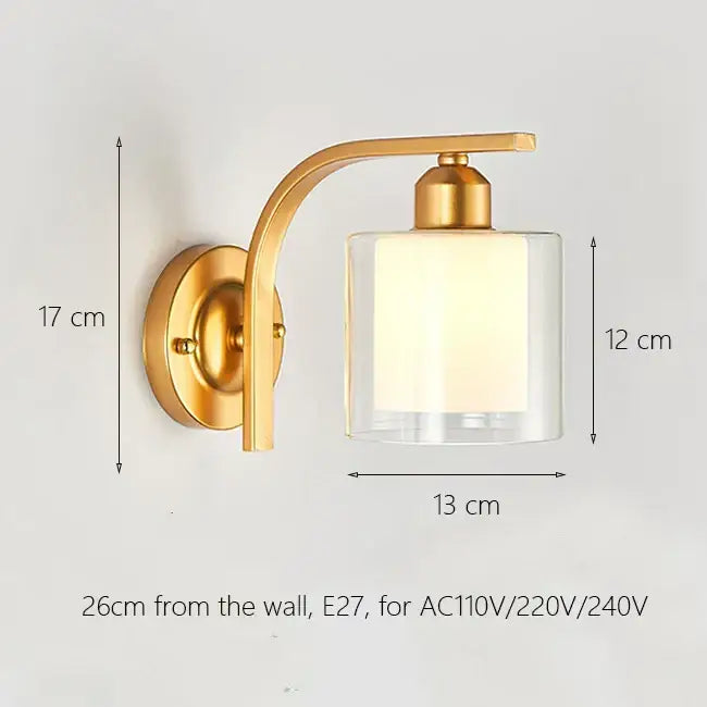 Gold Iron Frosted Sconce