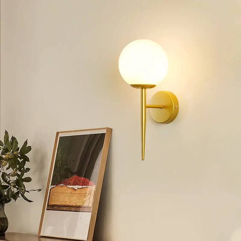 Gold Iron Frosted Sconce