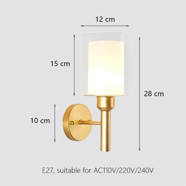 Gold Iron Frosted Sconce