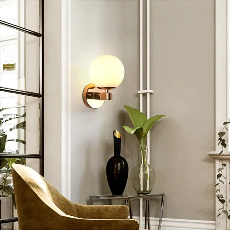 Gold Iron Frosted Sconce