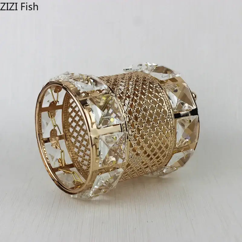 Gold Lattice Glass Jar