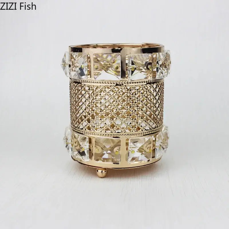 Gold Lattice Glass Jar