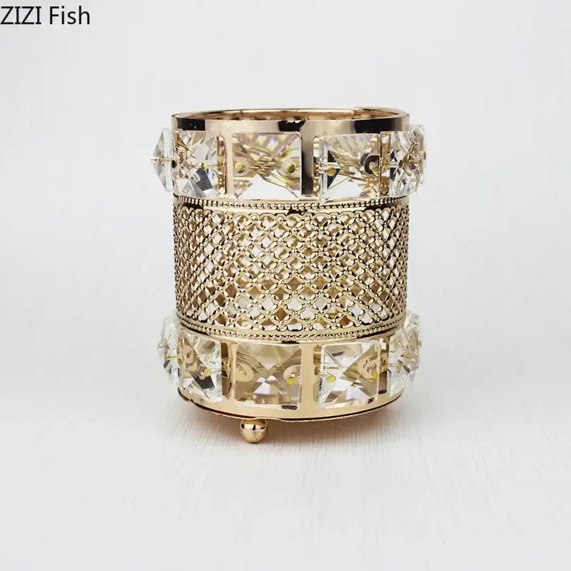 Gold Lattice Glass Jar