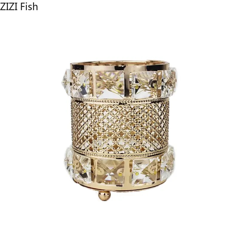 Gold Lattice Glass Jar