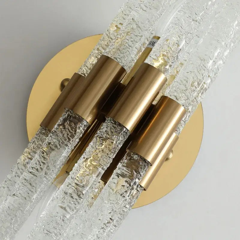 Textured Gold Glass Wall Sconce for Bedrooms