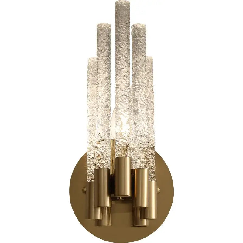 Textured Gold Glass Wall Sconce for Bedrooms