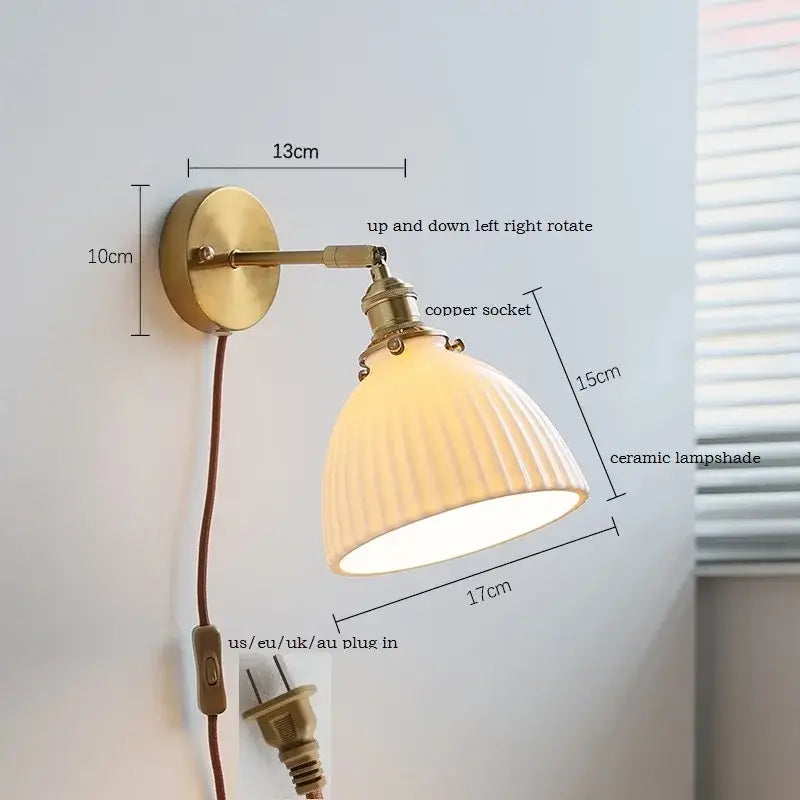 Gold Ruffled Ceramic Sconce