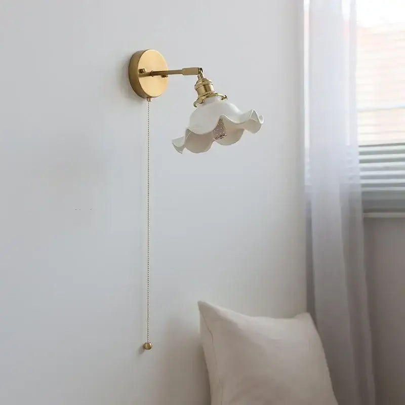 Gold Ruffled Ceramic Sconce
