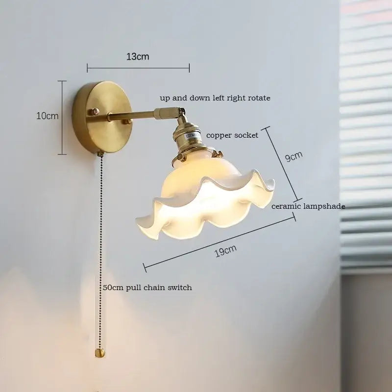 Gold Ruffled Ceramic Sconce
