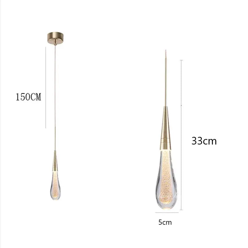 Gold Teardrop Dining Area Pendant Light