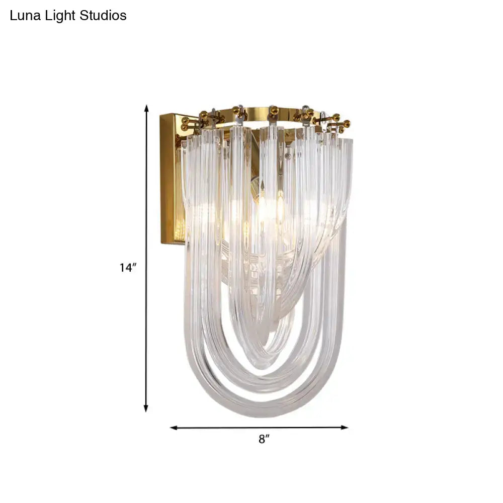 Gold Crystal Twisted Adjustable Wall Lamp