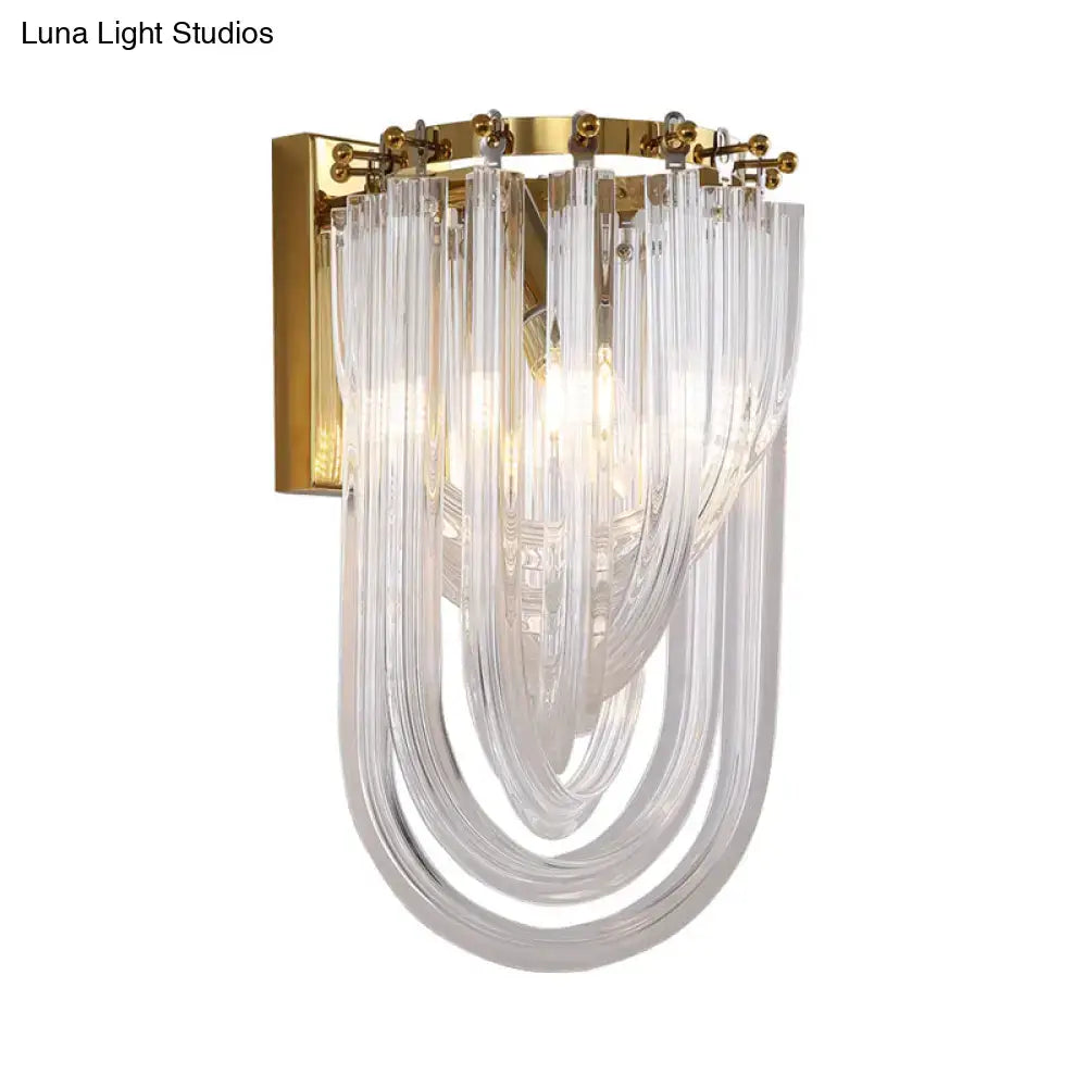 Gold Crystal Twisted Adjustable Wall Lamp
