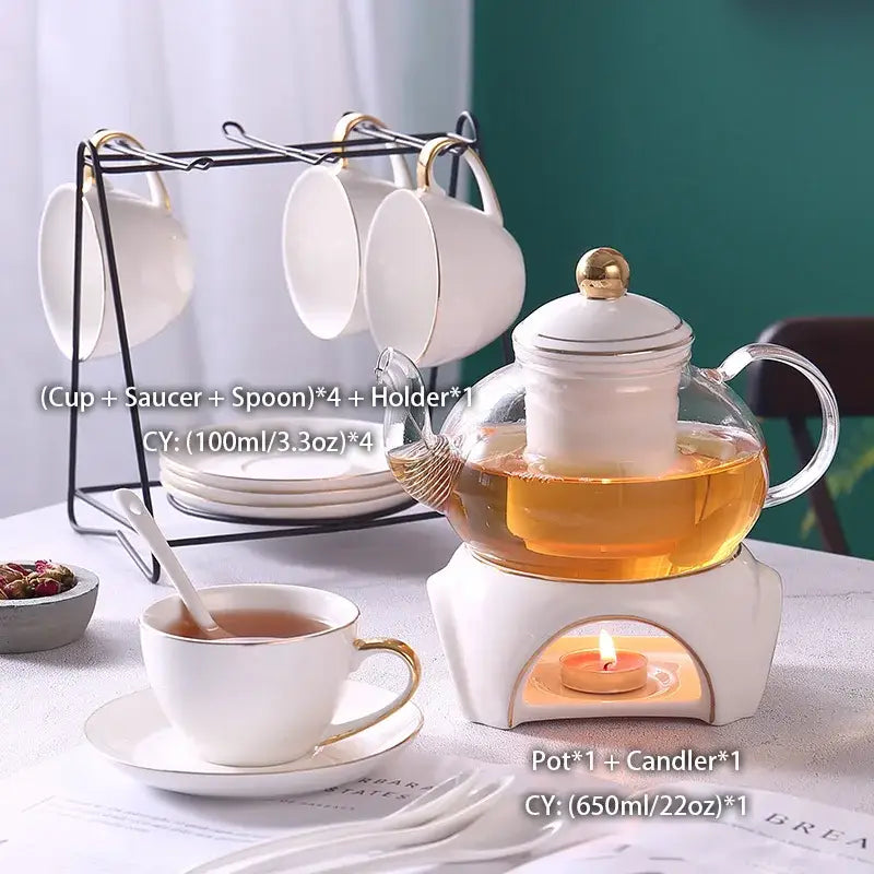 Gold Ceramic Tea Set