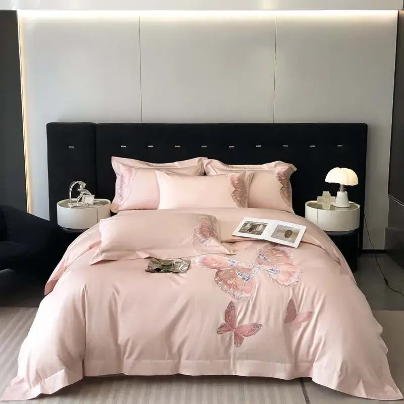 Gray Butterfly Bedding Set
