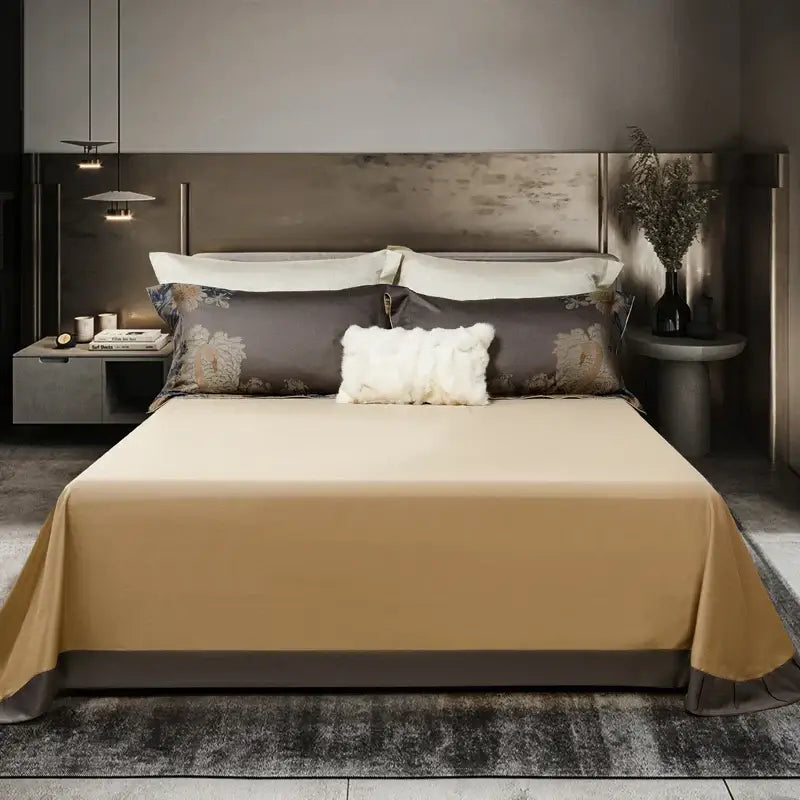 Gray Gold Cotton Bedding