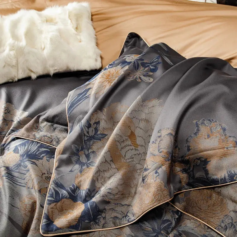 Gray Gold Cotton Bedding