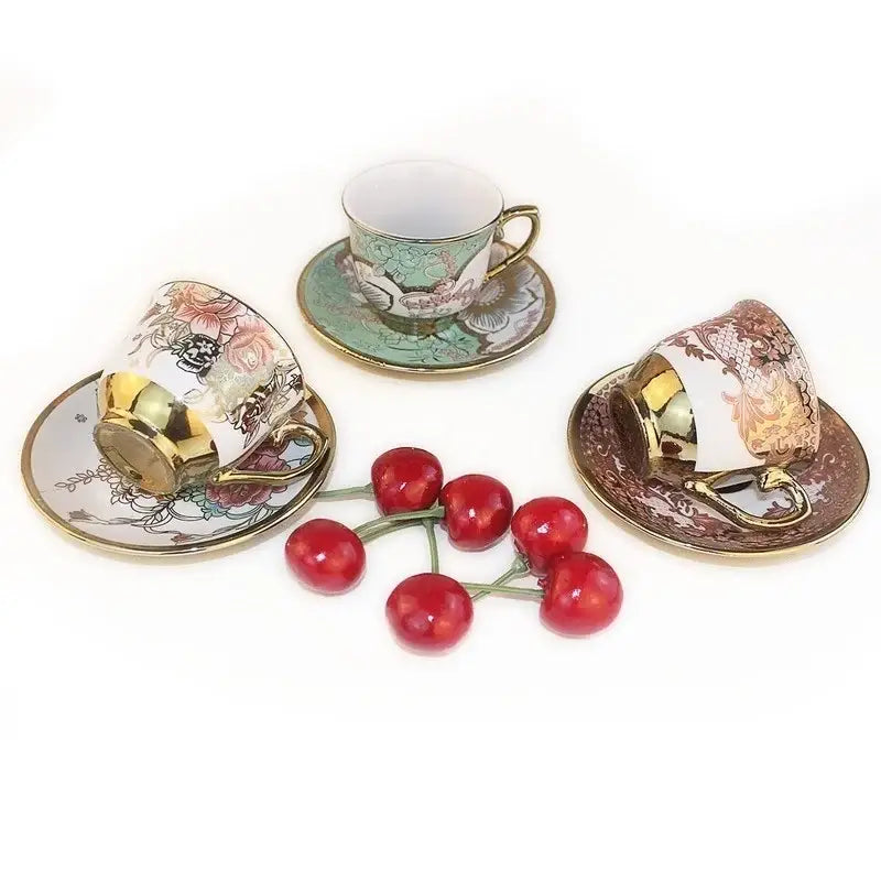 Floral Hand-Painted Ceramic Coffee Set