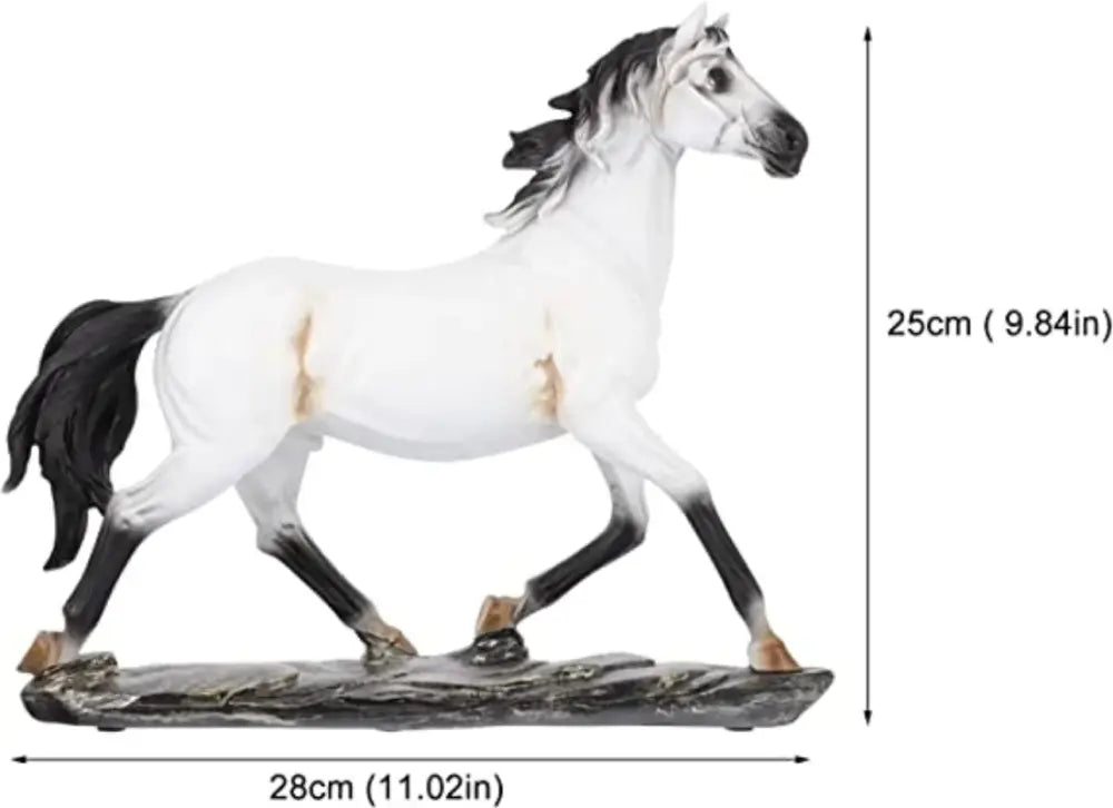 Black Resin Horse Statue Set Modern Decor