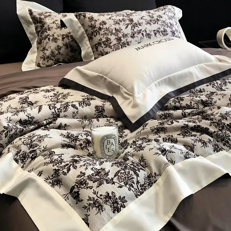 Ivory Cotton Floral Bedding