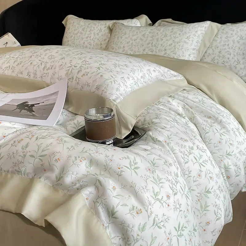 Ivory Eucalyptus Floral Bedding