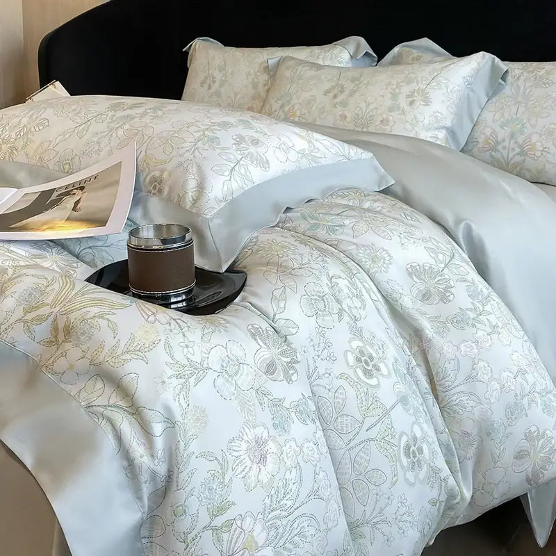 Ivory Eucalyptus Floral Bedding