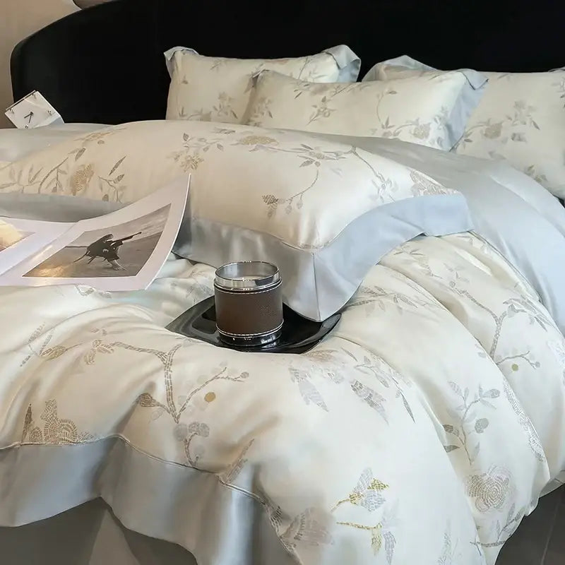 Ivory Eucalyptus Floral Bedding
