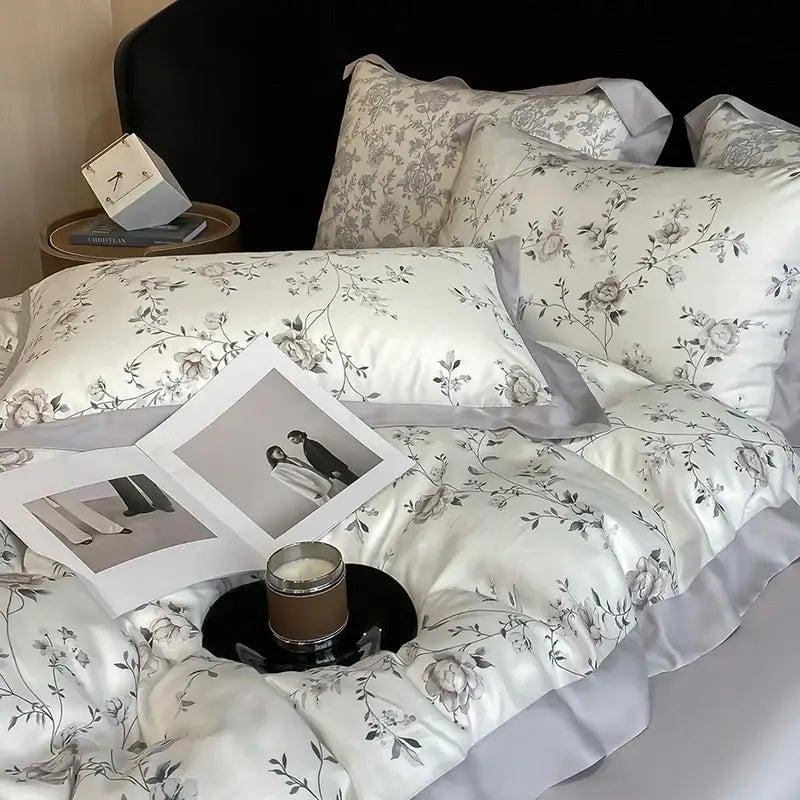 Ivory Eucalyptus Floral Bedding